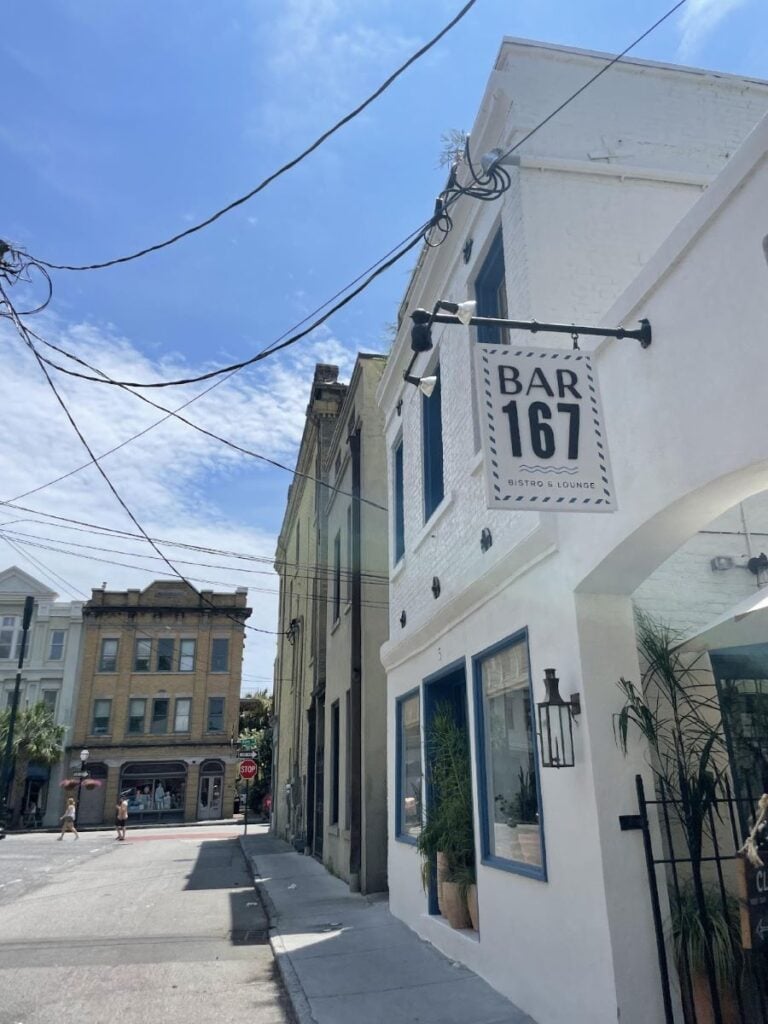 Bar 167 on a sunny street corner