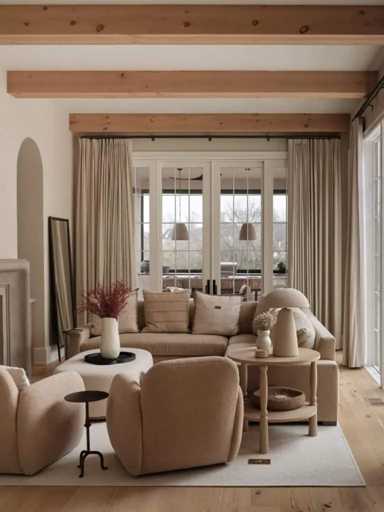 Cozy living room with neutral decor.